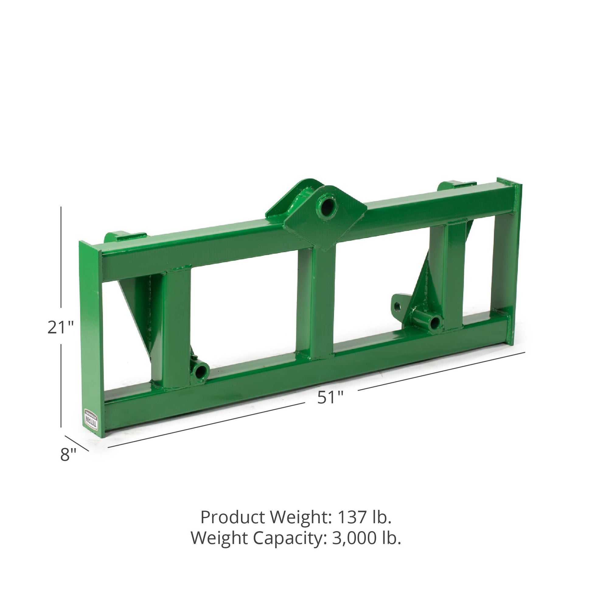 Global Euro Hay Frame Attachment Fits John Deere Tractors - Color: Green - Hay Bale Spear Length: Frame Only | Green / Frame Only