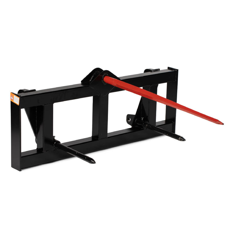 Global Euro Hay Frame Attachment Fits John Deere Tractors - Color: Black - Hay Bale Spear Length: Frame + 49" Spear | Black / Frame + 49" Spear