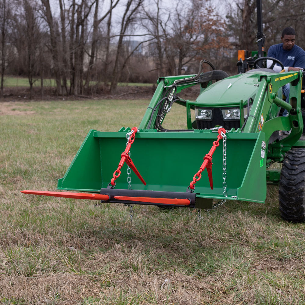 Dual Prong Hay Bale Spear Bucket Attachment | Frame Only