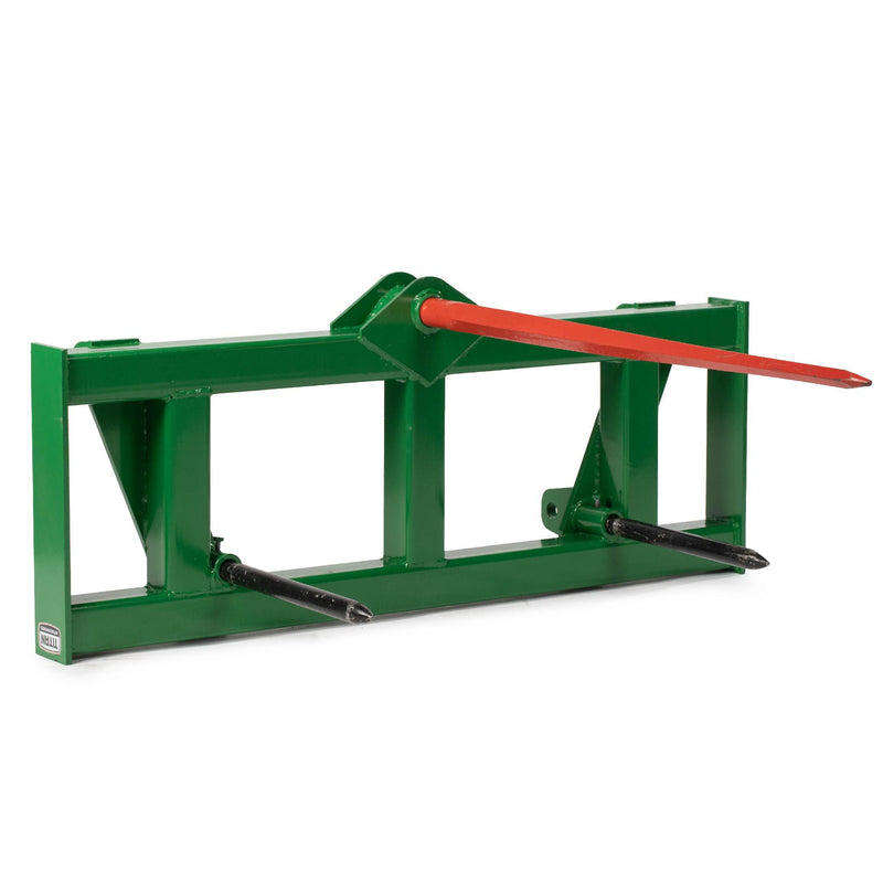 Global Euro Hay Frame Attachment Fits John Deere Tractors - Color: Green - Hay Bale Spear Length: Frame + 49" Spear | Green / Frame + 49" Spear
