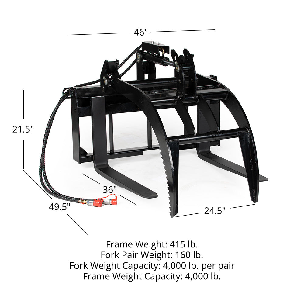 Pallet Fork Grapple | Frame + 36" Blades