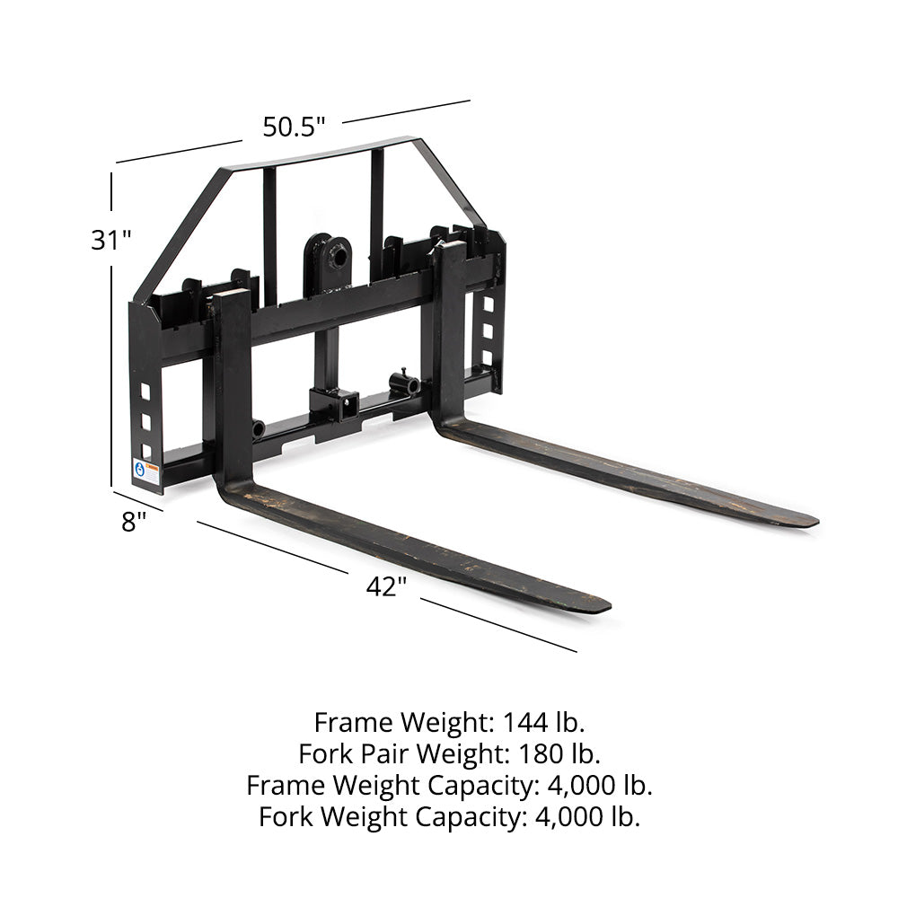 Standard Series Pallet Fork Frame Attachment | Frame + 42" Blades - view 16