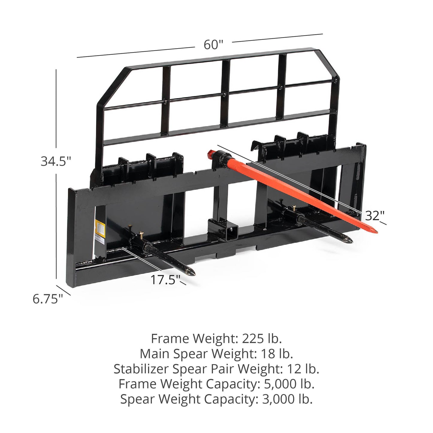 XL Hay Frame Attachment | 60" / Frame + 32" Spear - view 9