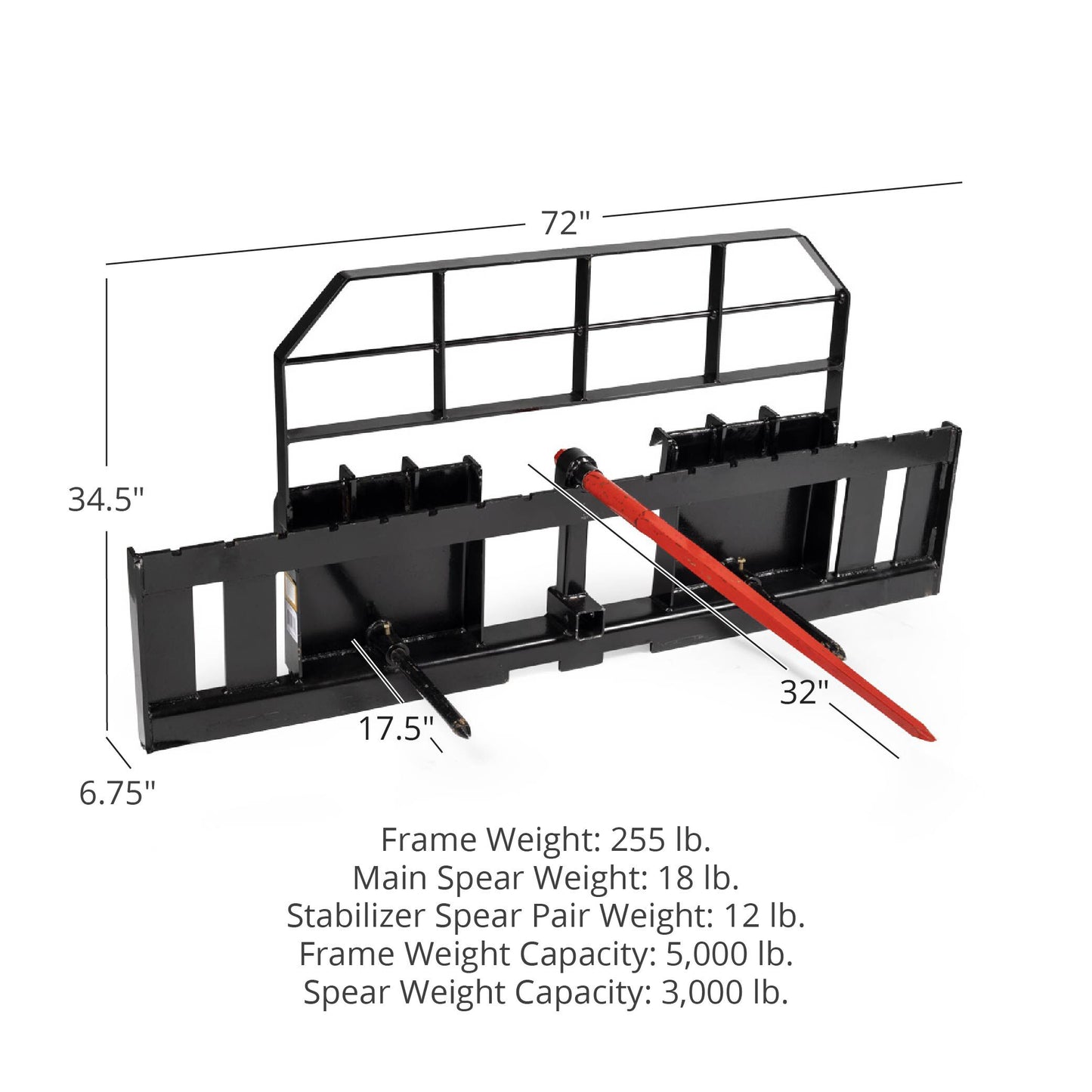 XL Hay Frame Attachment | 72" / Frame + 32" Spear - view 46