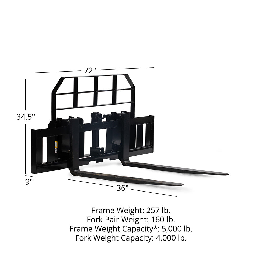 Pro Series Extra Wide Pallet Fork Frame Attachment | 72" / 36" - view 54