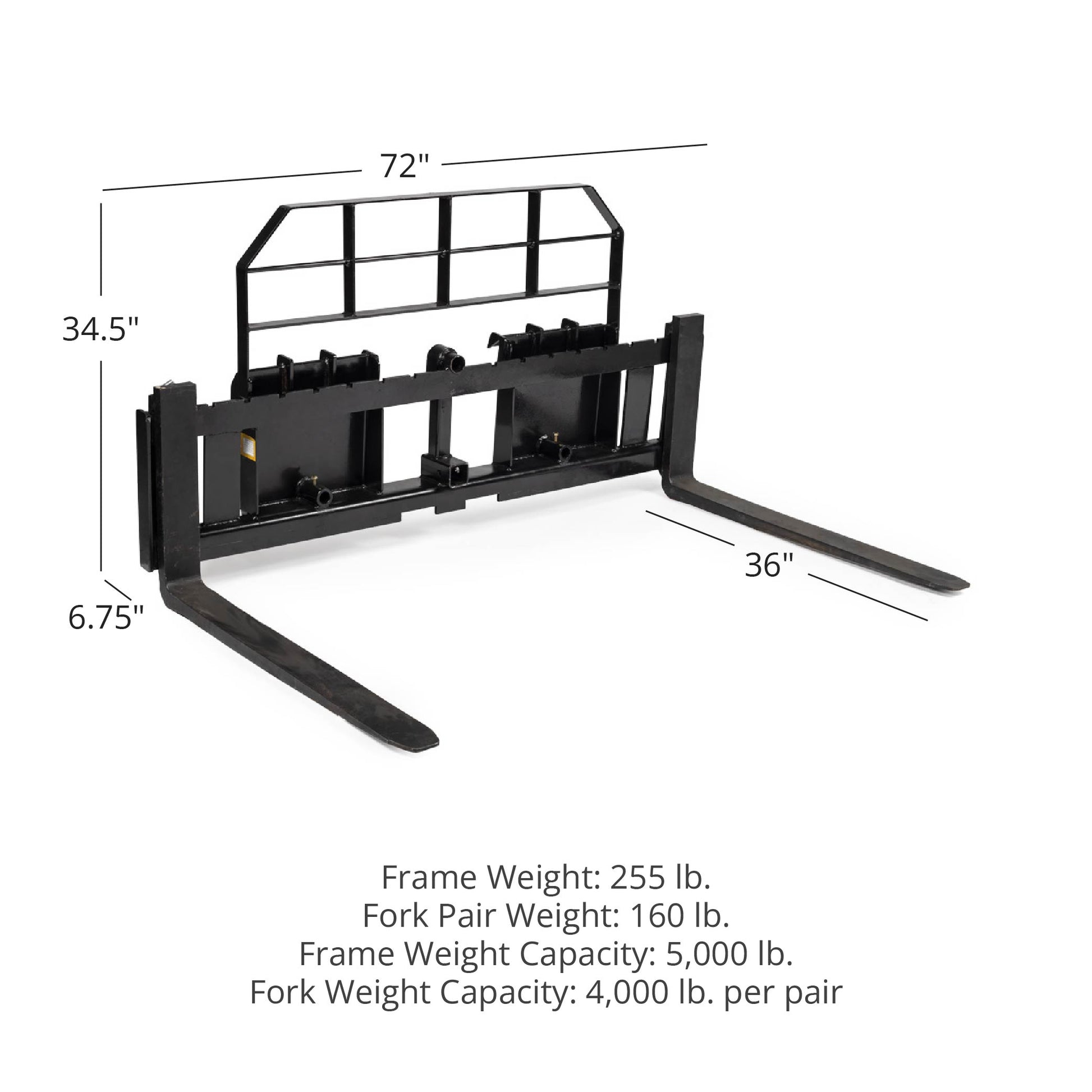 XL Pallet Fork Frame Attachment | 72" / 36"