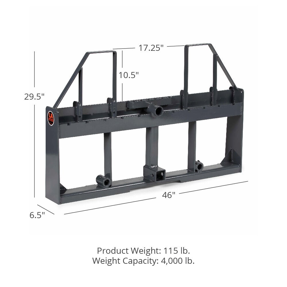 Standard Series USA Made Step-Through Pallet Fork Frame Attachment | Grey / Frame Only - view 50