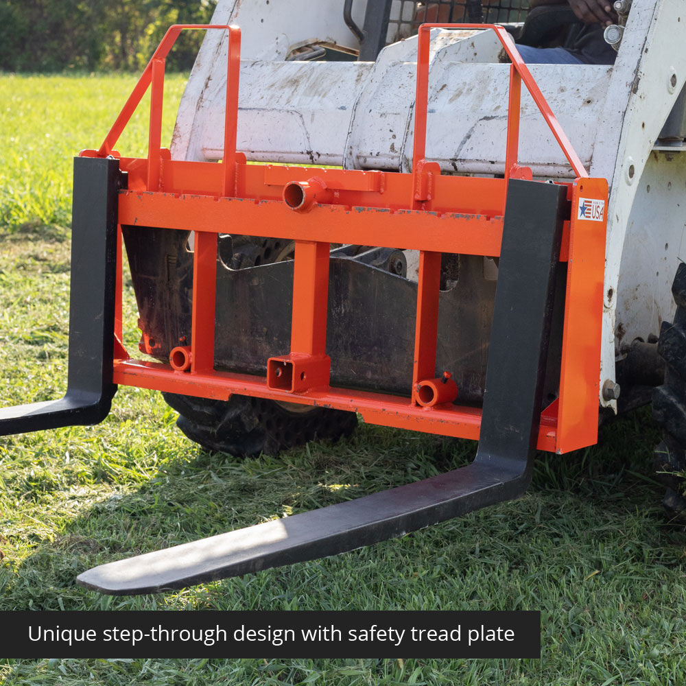 Scratch and Dent, UA Made In The USA Step-Through Pallet Fork Frame Attachment - Orange - view 4