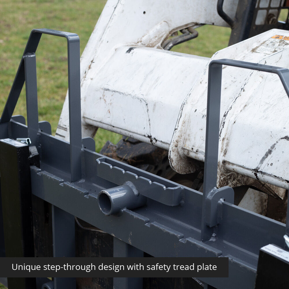 Standard Series USA Made Step-Through Hay Frame Attachment - Frame Color: Grey - Hay Bale Spear Length: 32" Main Spear + 17.5" Stabilizers | Grey / 32" Main Spear + 17.5" Stabilizers - view 4