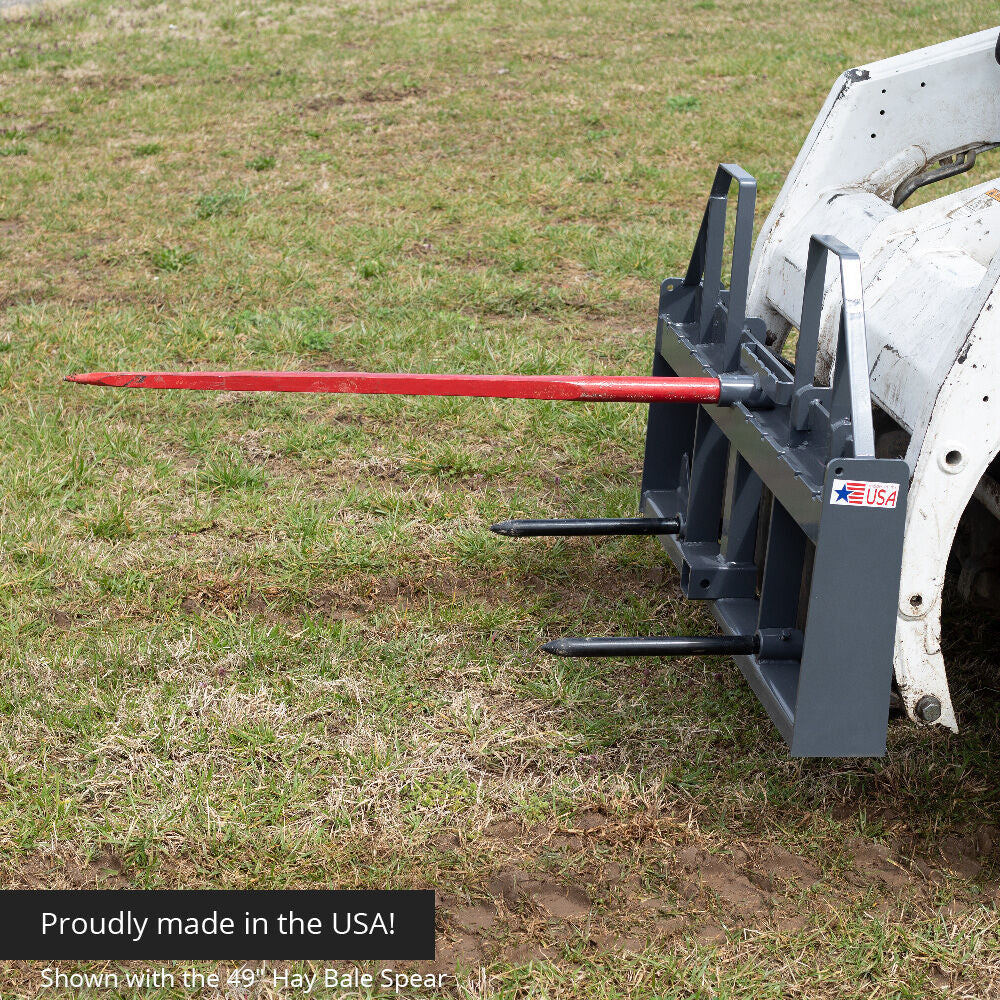 Standard Series USA Made Step-Through Hay Frame Attachment - Frame Color: Grey - Hay Bale Spear Length: 32" Main Spear + 17.5" Stabilizers | Grey / 32" Main Spear + 17.5" Stabilizers - view 7