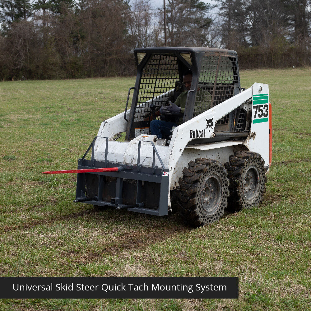 Standard Series USA Made Step-Through Hay Frame Attachment - Frame Color: Grey - Hay Bale Spear Length: 49" Main Spear + 17.5" Stabilizers | Grey / 49" Main Spear + 17.5" Stabilizers - view 30