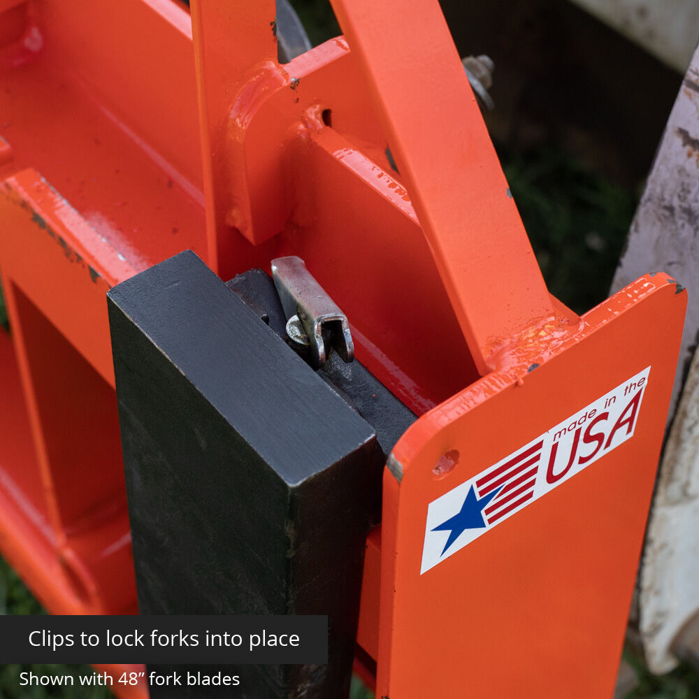 Standard Series USA Made Step-Through Pallet Fork Frame Attachment - Frame Color: Orange - Optional Pallet Fork Blades. Forks and Frames May Ship Separately. : Frame + 36" Blades | Orange / Frame + 36" Blades - view 66