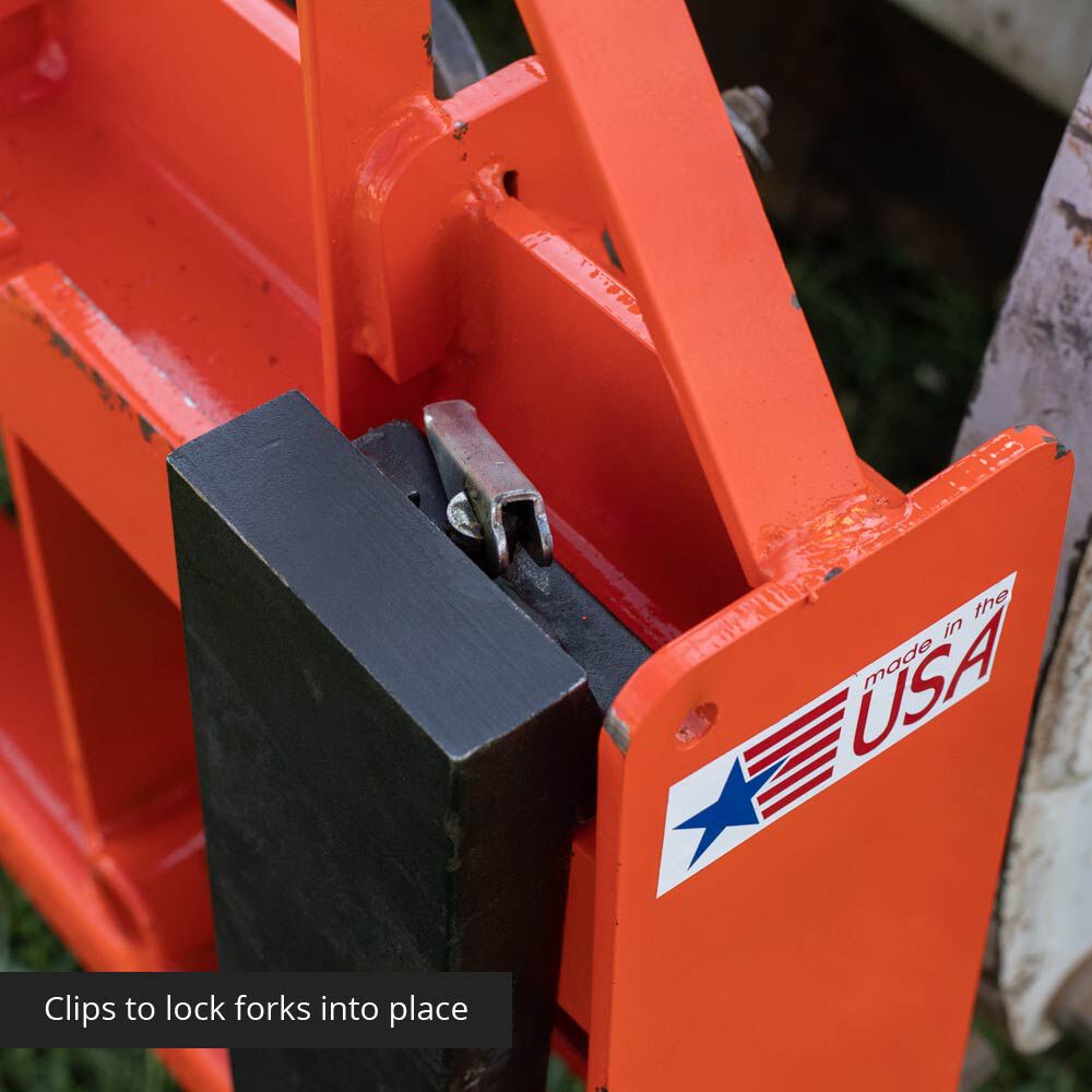 Standard Series USA Made Step-Through Pallet Fork Frame Attachment - Frame Color: Orange - Optional Pallet Fork Blades. Forks and Frames May Ship Separately. : Frame + 48" Blades | Orange / Frame + 48" Blades - view 84