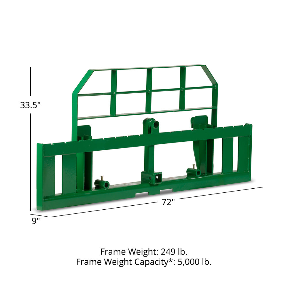 Pro Series Hook and Pin Extra Wide Pallet Fork Frame Attachment | 72"/Frame Only