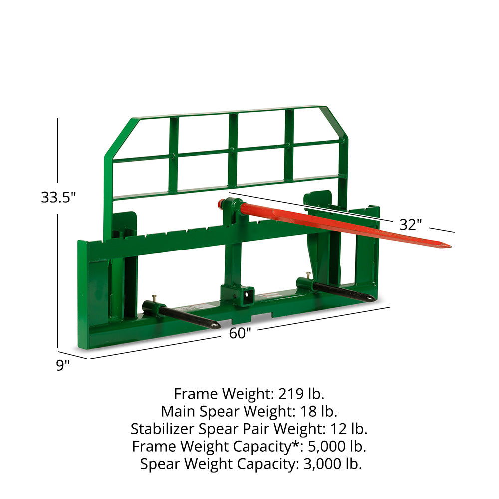 Pro Series Hook and Pin Extra Wide Hay Frame Attachment | 60"/32"