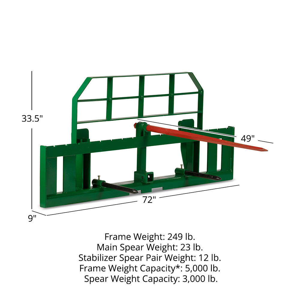 Pro Series Hook and Pin Extra Wide Hay Frame Attachment | 72"/49"