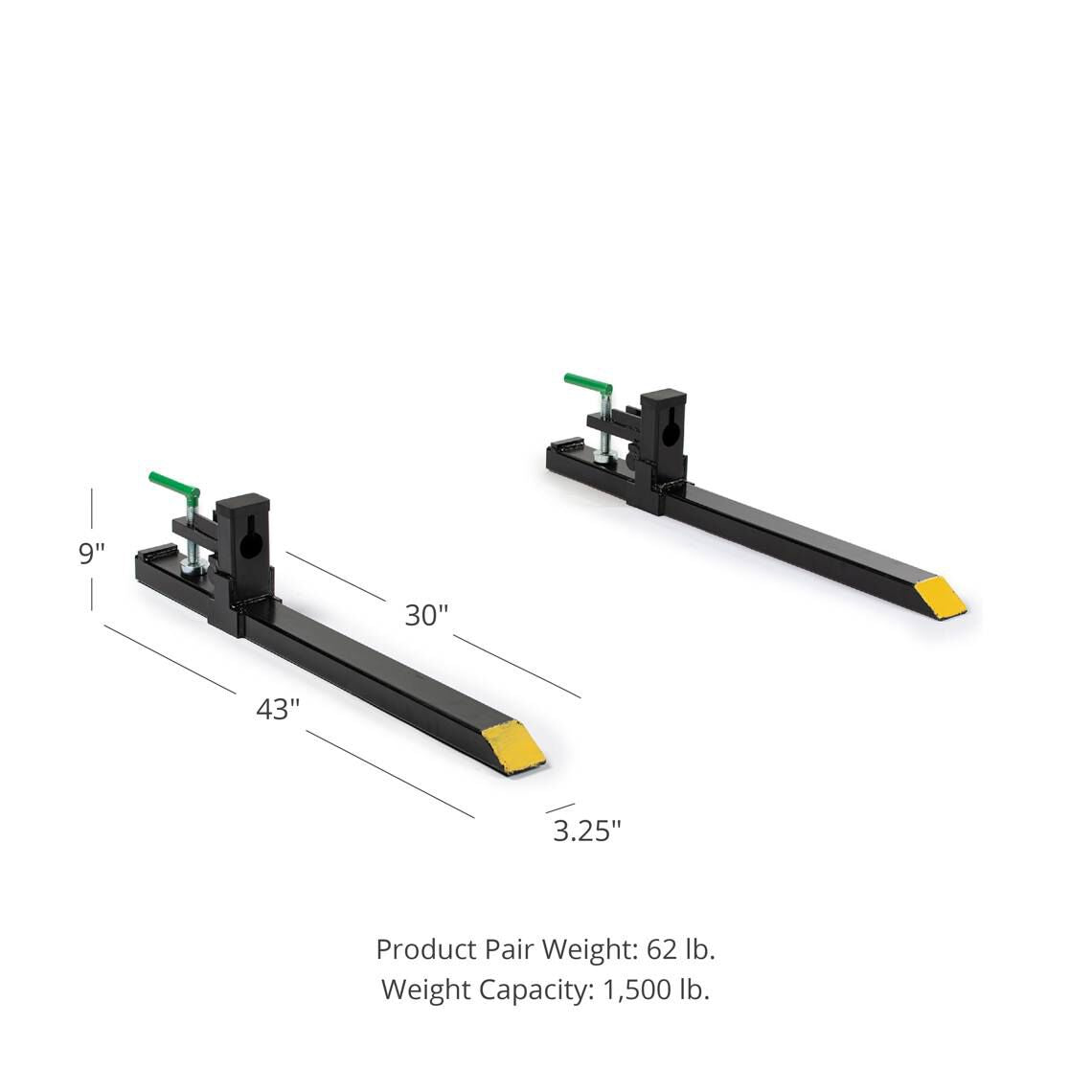 43" Light-Duty Clamp-On Pallet Forks | No Stabilizer Bar - view 22