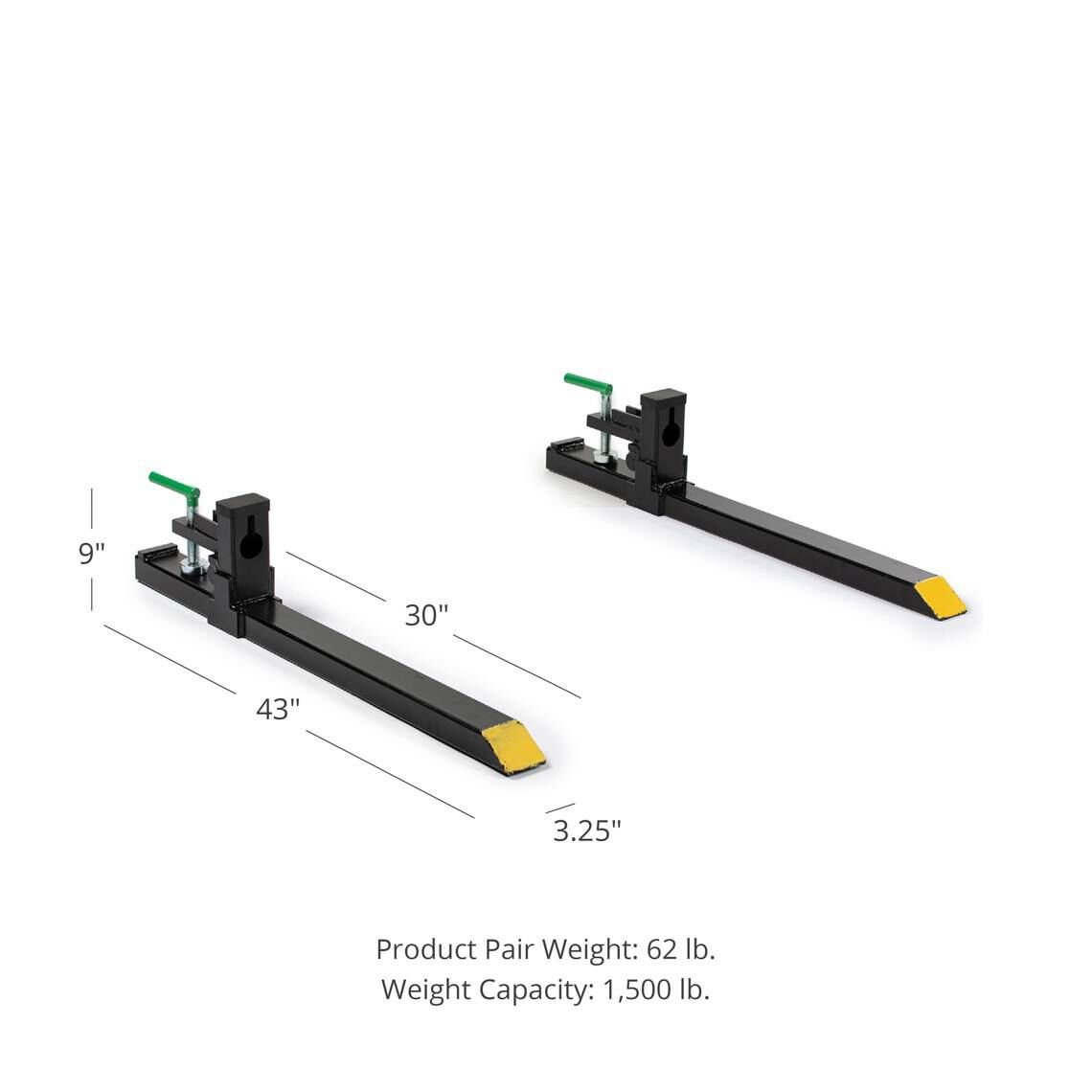 SCRATCH AND DENT - 30" Clamp on Pallet Fork 1500 lb Capacity - FINAL SALE - view 9