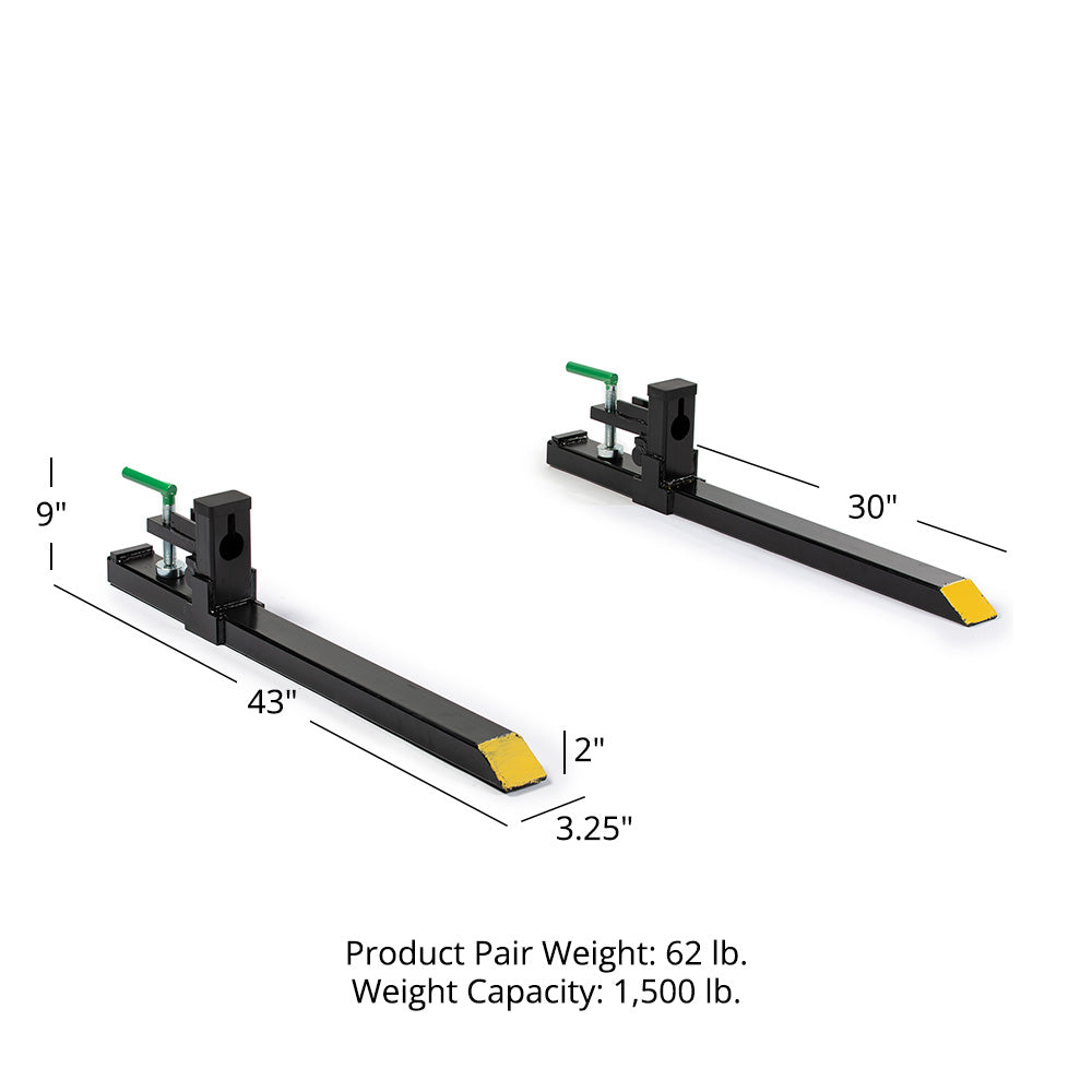 43" Light-Duty Clamp-On Pallet Forks | No Stabilizer Bar - view 17