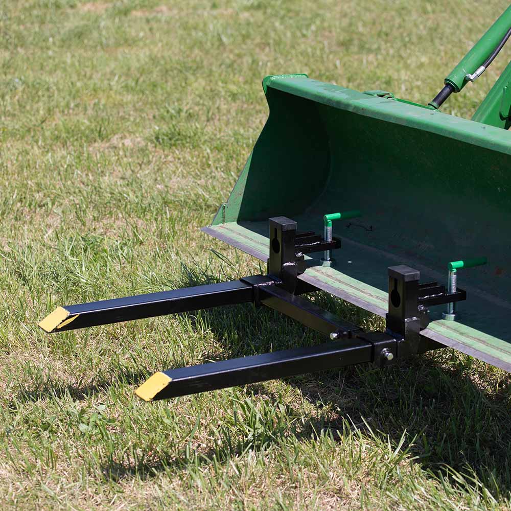 43" Light-Duty Clamp-On Pallet Forks | With Stabilizer Bar