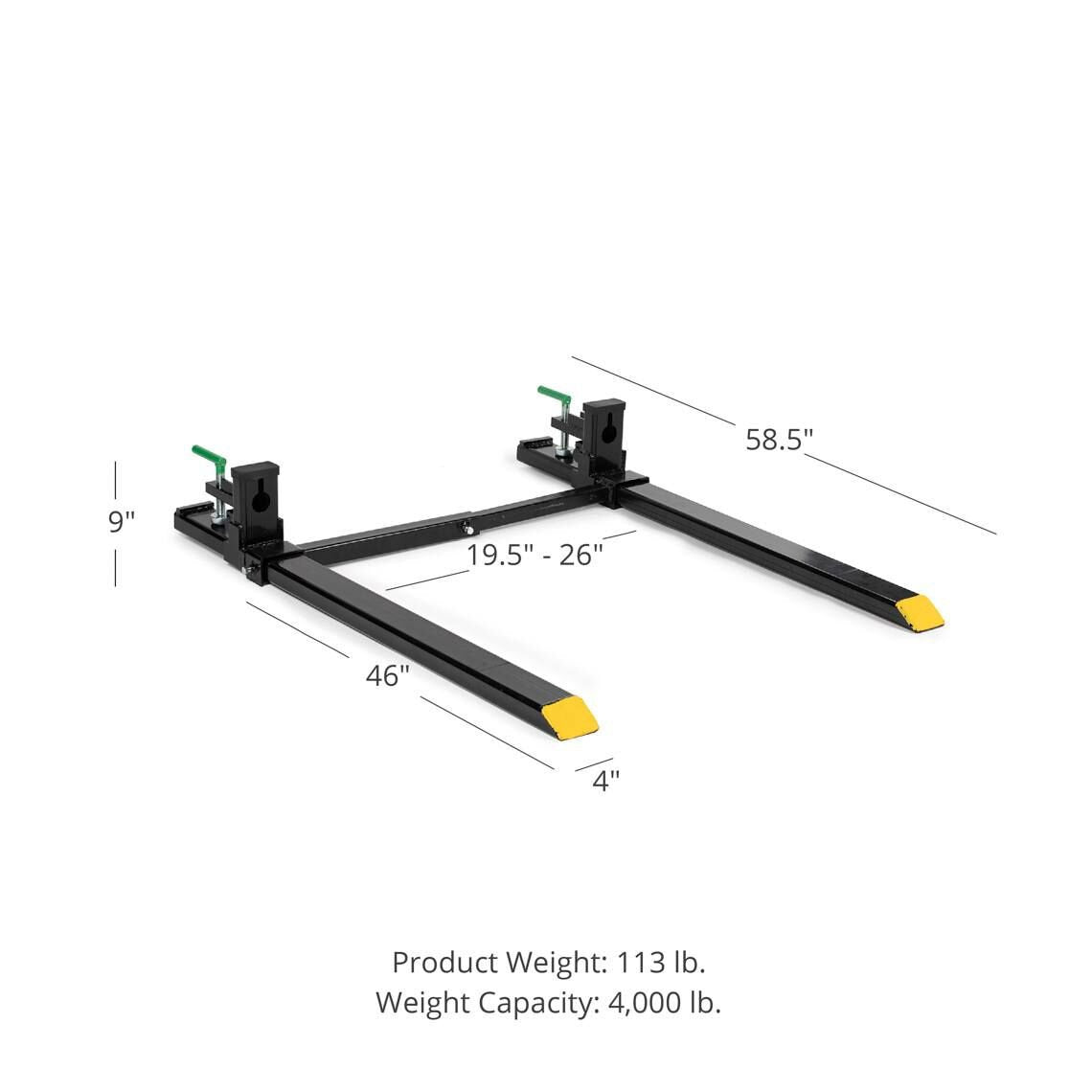 SCRATCH AND DENT - 43" Clamp On Pallet Forks 4,000 lb Capacity w/ Stabilizer Bar - FINAL SALE - view 6