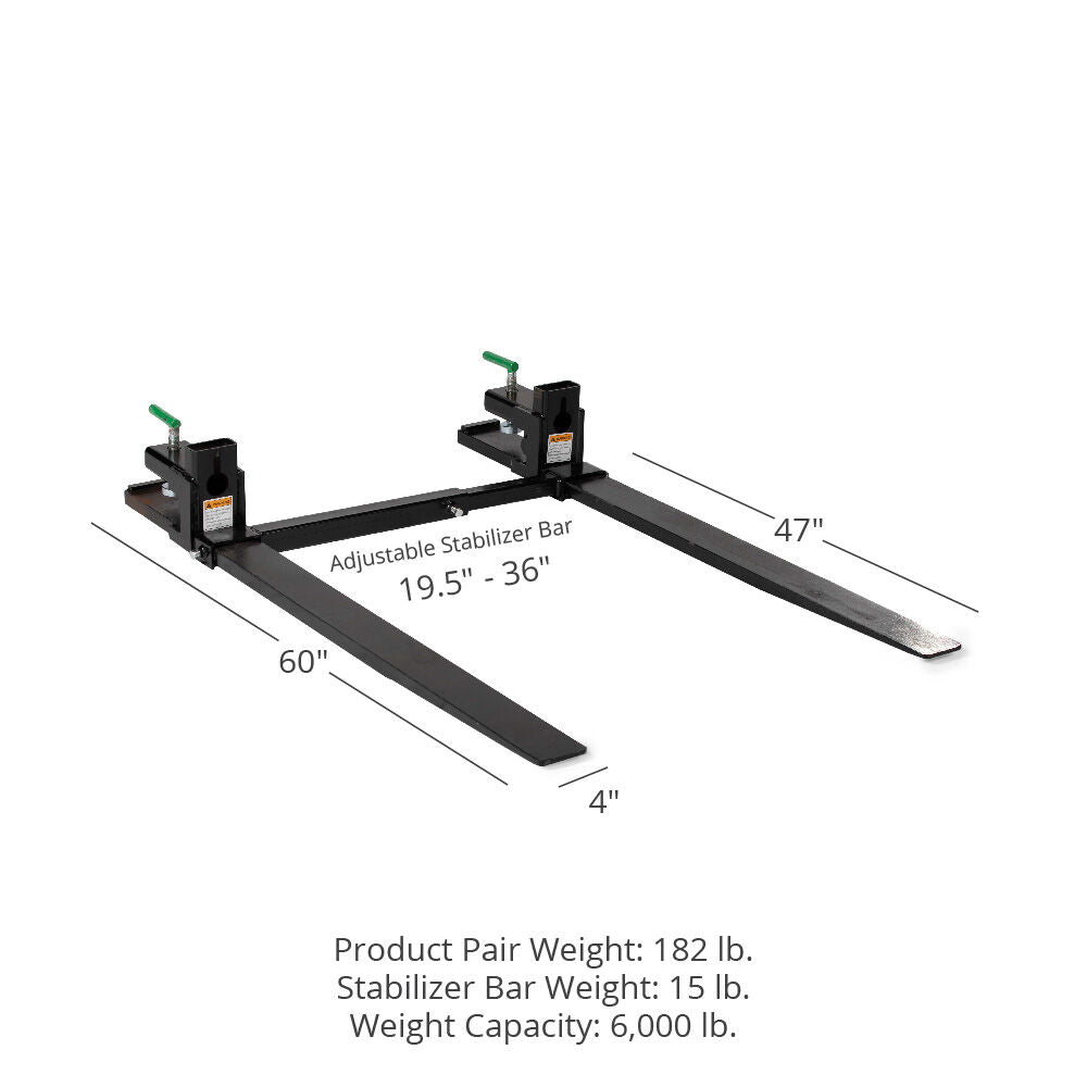 Heavy-Duty Clamp-On Pallet Forks | With Stabilizer Bar - view 10