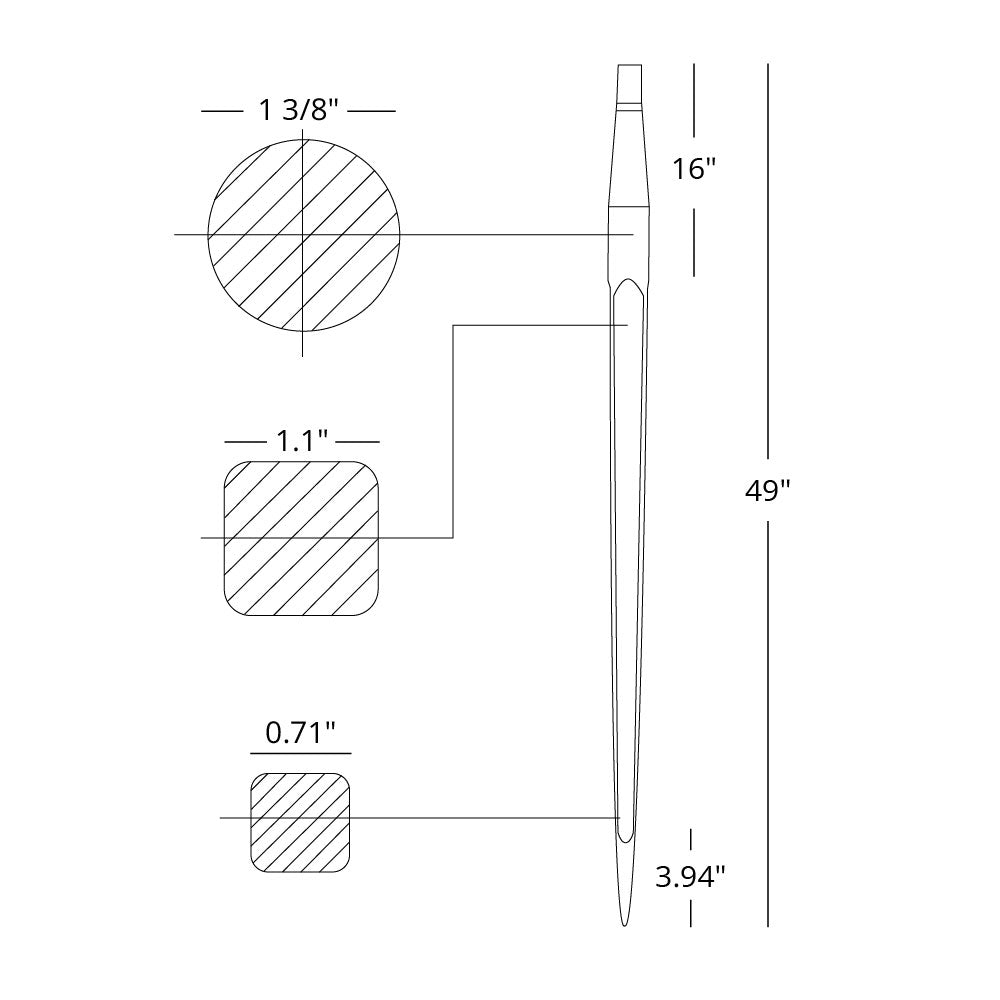 49" Conus 1 Square Bale Spear - view 2