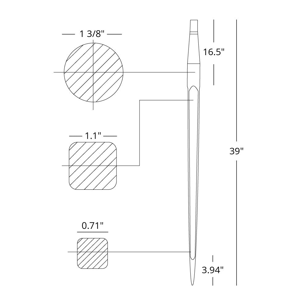 39" Conus 1 Square Bale Spear - view 2