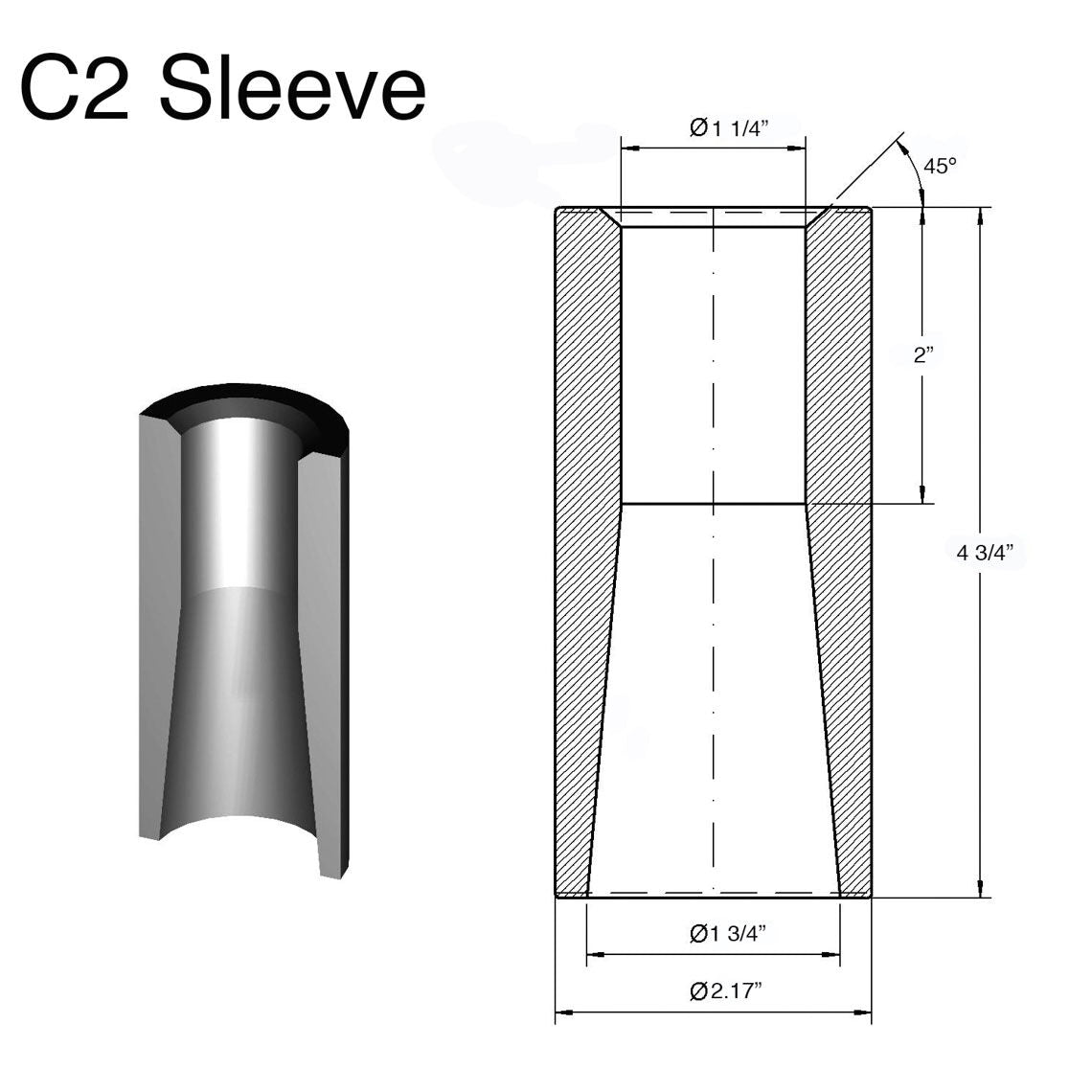 39" Square Bale Spear 3,000 lbs capacity, 1 3/4" wide with nut and sleeve Conus 2 (10 spears) - view 4