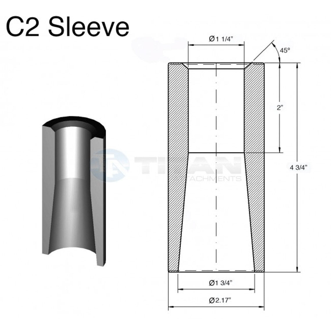 43" Square Hay Bale Spear 3,000 lbs capacity, 1 3/4" wide with nut and sleeve Conus 2 - view 6