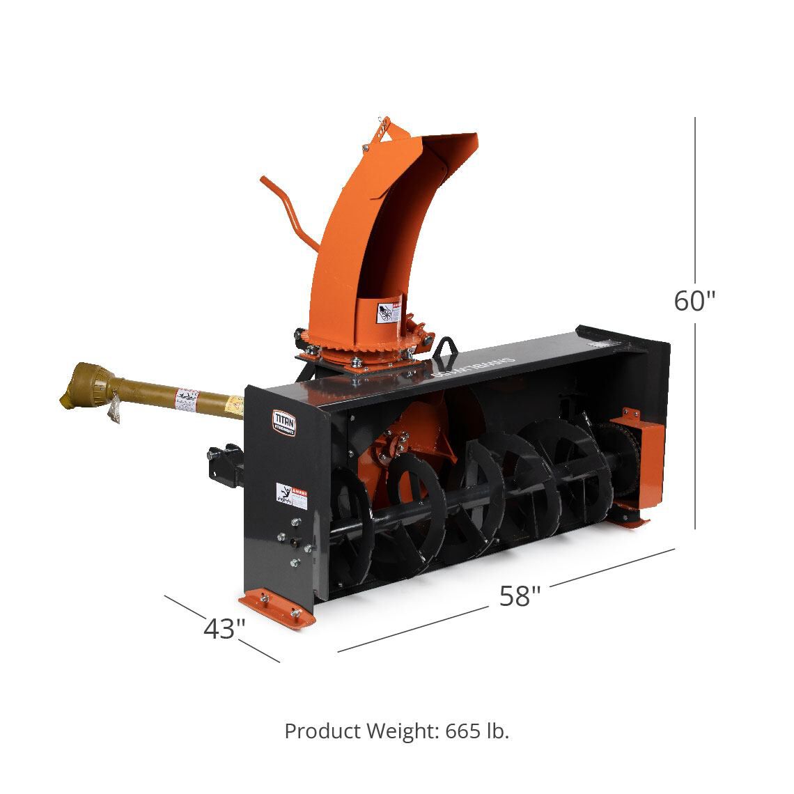 SCRATCH AND DENT - 5 FT Snow Blower, Category 1, 3 Point PTO Driven - FINAL SALE