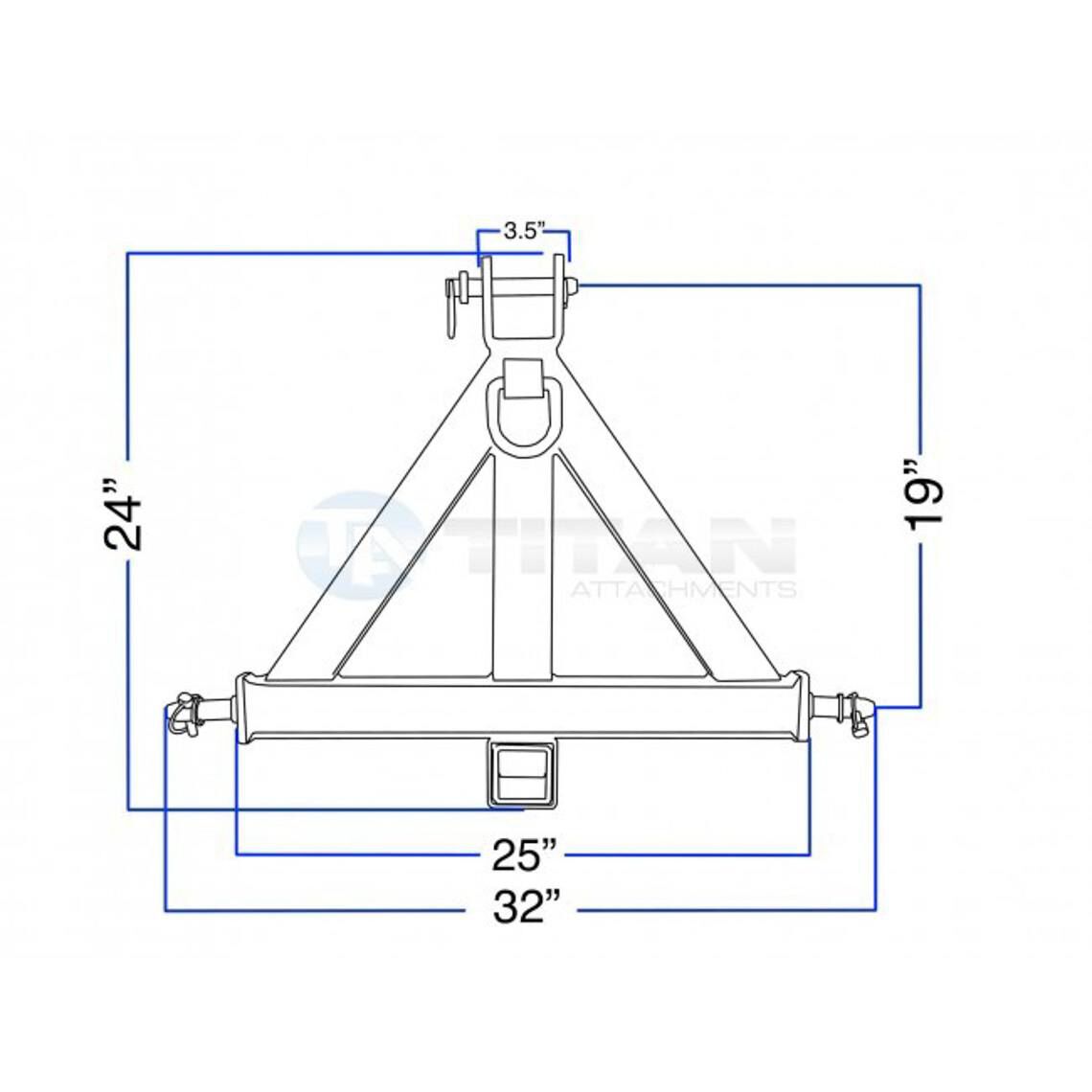 SCRATCH AND DENT - Heavy Duty Category 1 3-Point 2" Receiver Hitch - FINAL SALE - view 6