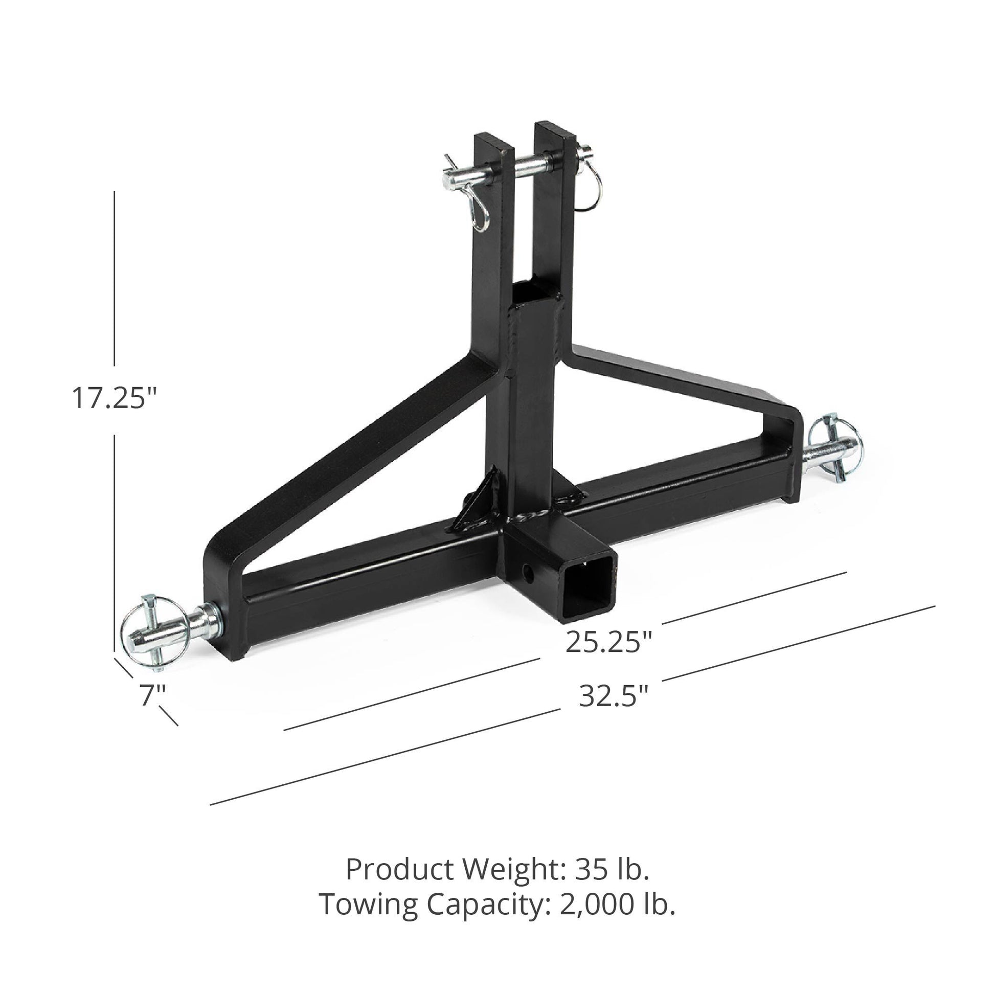 SCRATCH AND DENT - Category 1 3-Point 2" Receiver Hitch | Quick Hitch Compatible - FINAL SALE