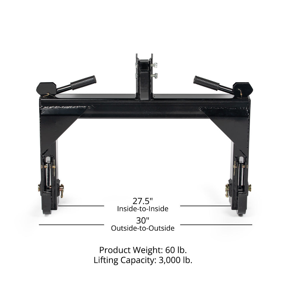 Titan Category 1, 3 Point Quick Hitch | Black - view 9