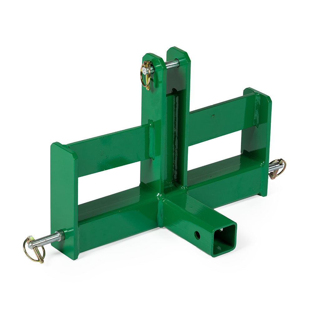 SCRATCH AND DENT - Green Tractor Drawbar with Suitcase Weight Brackets | 2" Receiver | CAT 0 3-Pt - FINAL SALE