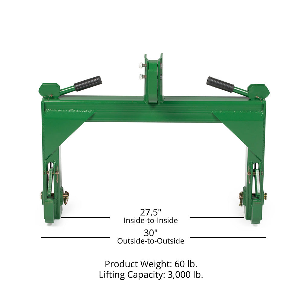 Titan Category 1, 3 Point Quick Hitch | Green - 27.5 Inside, 30" Outside - 3,000 LB Capacity - view 19