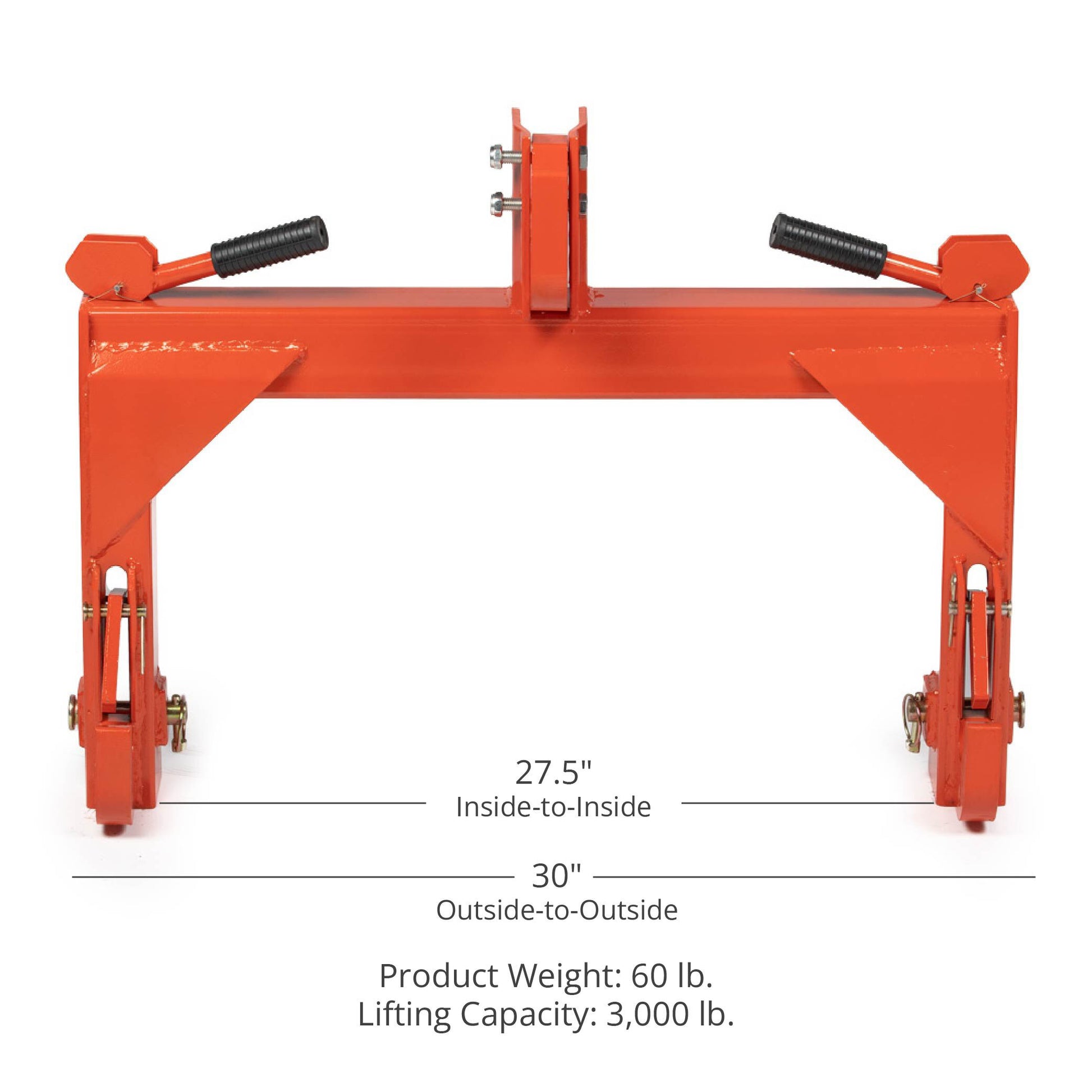 SCRATCH AND DENT - Titan Category 1 and 2, 3 Point Orange Quick Hitch - FINAL SALE