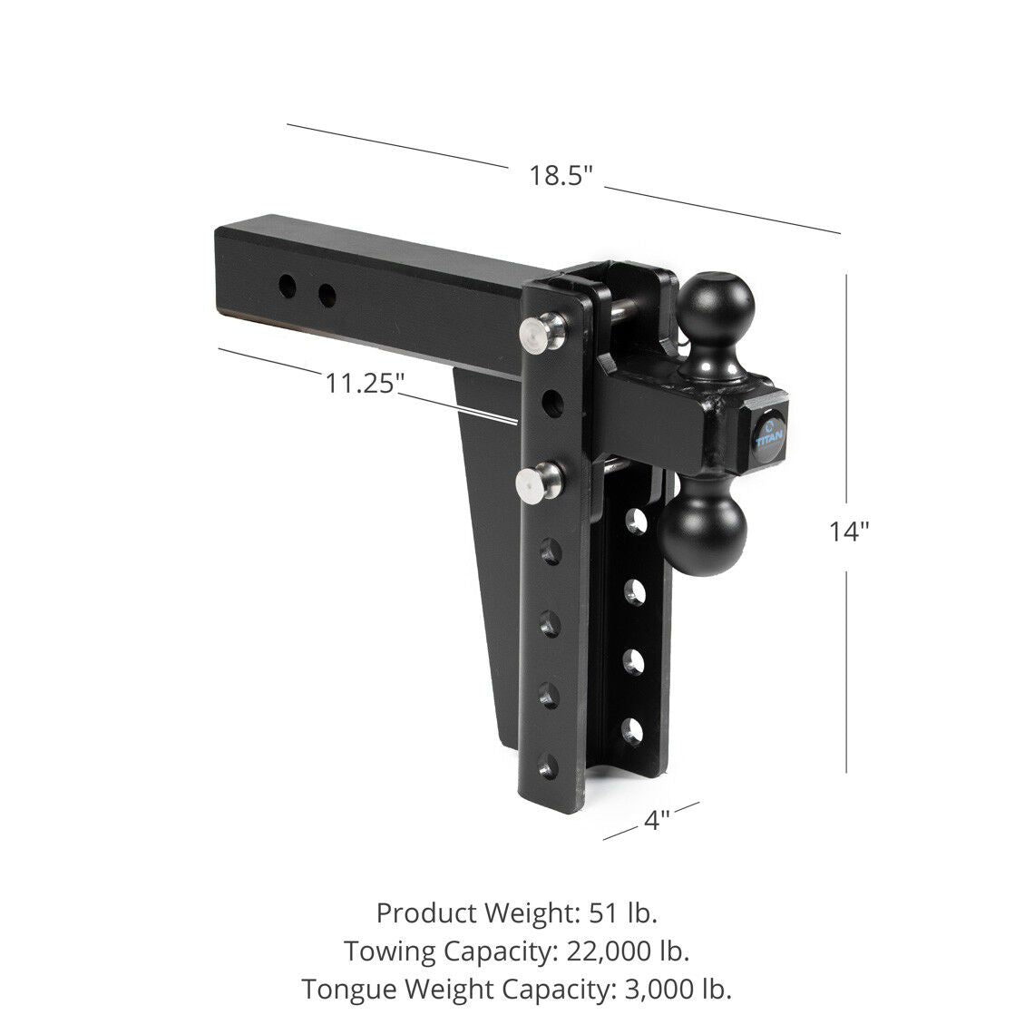 SCRATCH AND DENT - 8-in Drop/Rise HD Dual Ball Mount 2.5-in Trailer Hitch - FINAL SALE - view 2