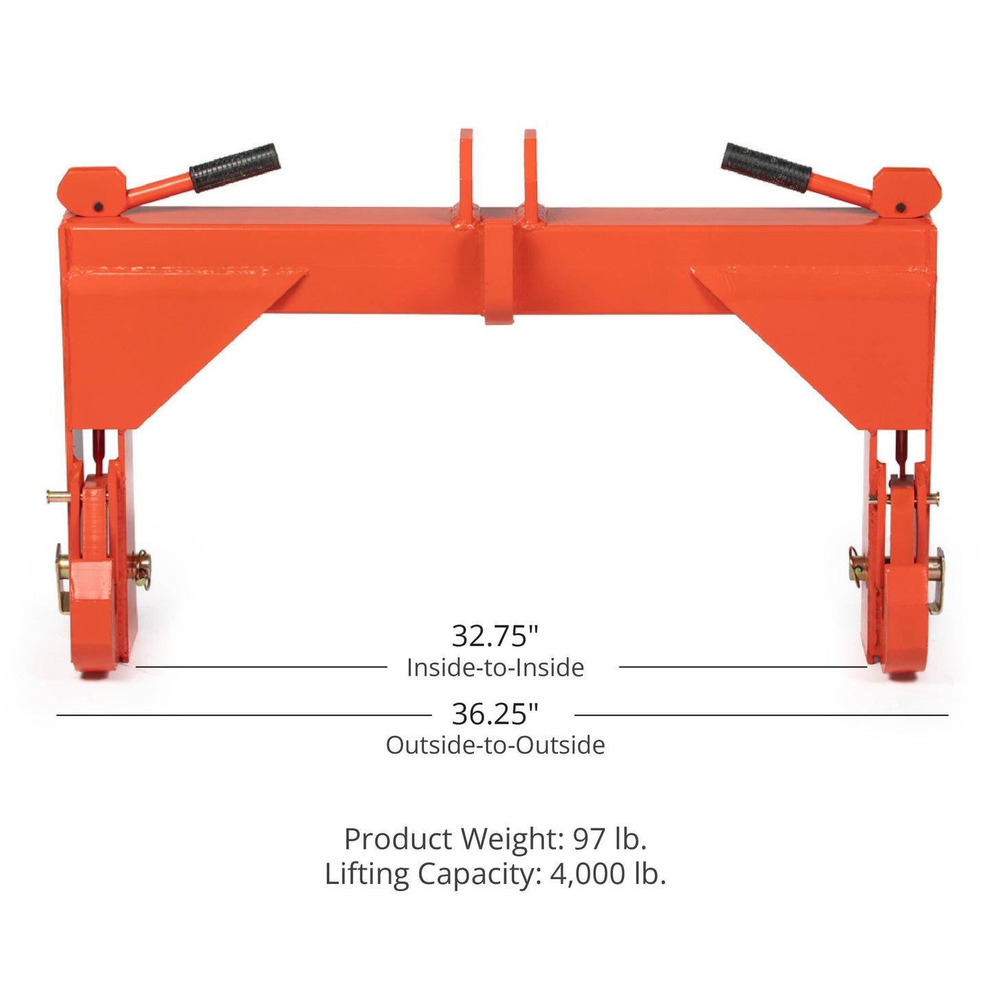 SCRATCH AND DENT - Titan Category 2, 3 Point Orange Quick Hitch - FINAL SALE - view 9