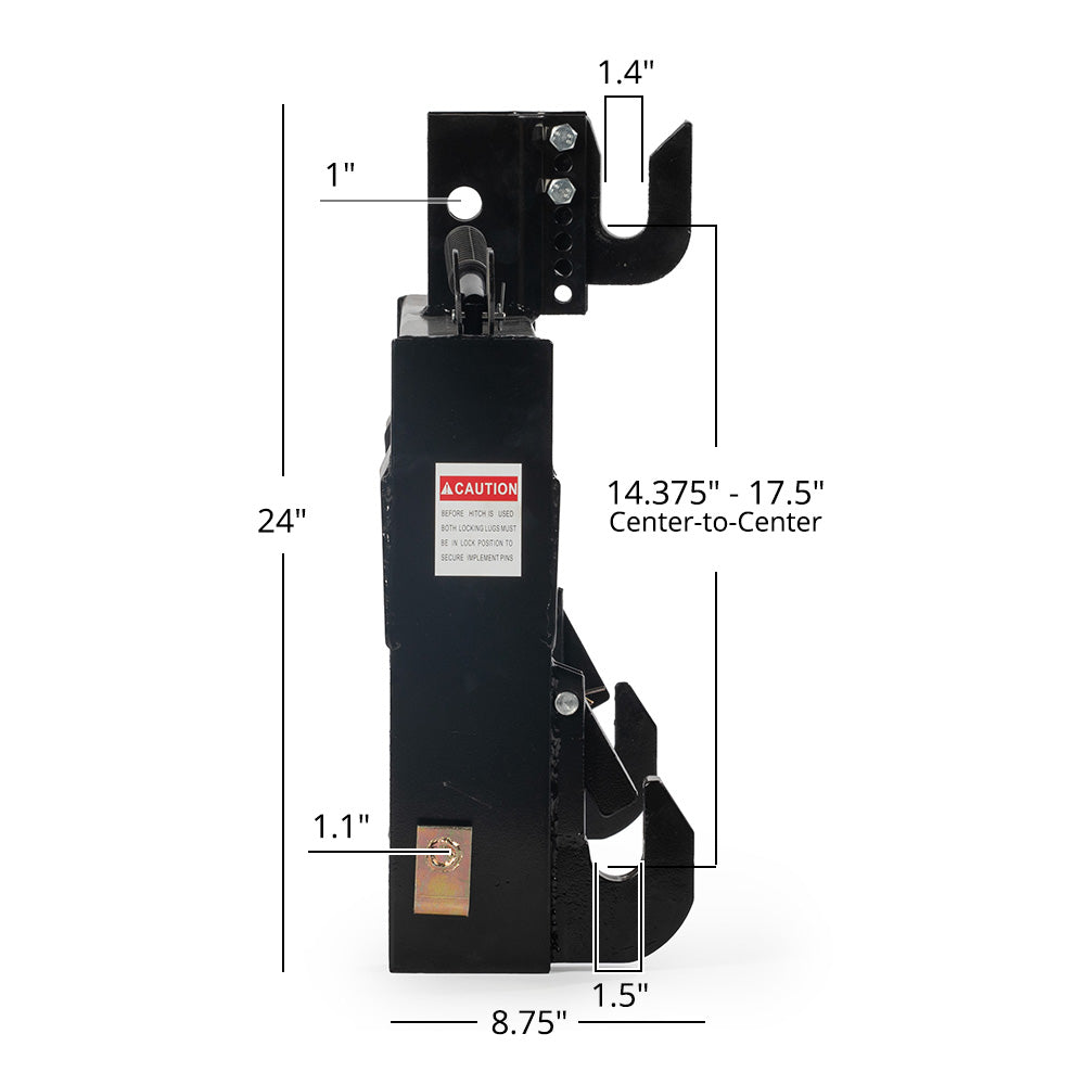 Titan Category 2, 3 Point Quick Hitch | Black - view 8