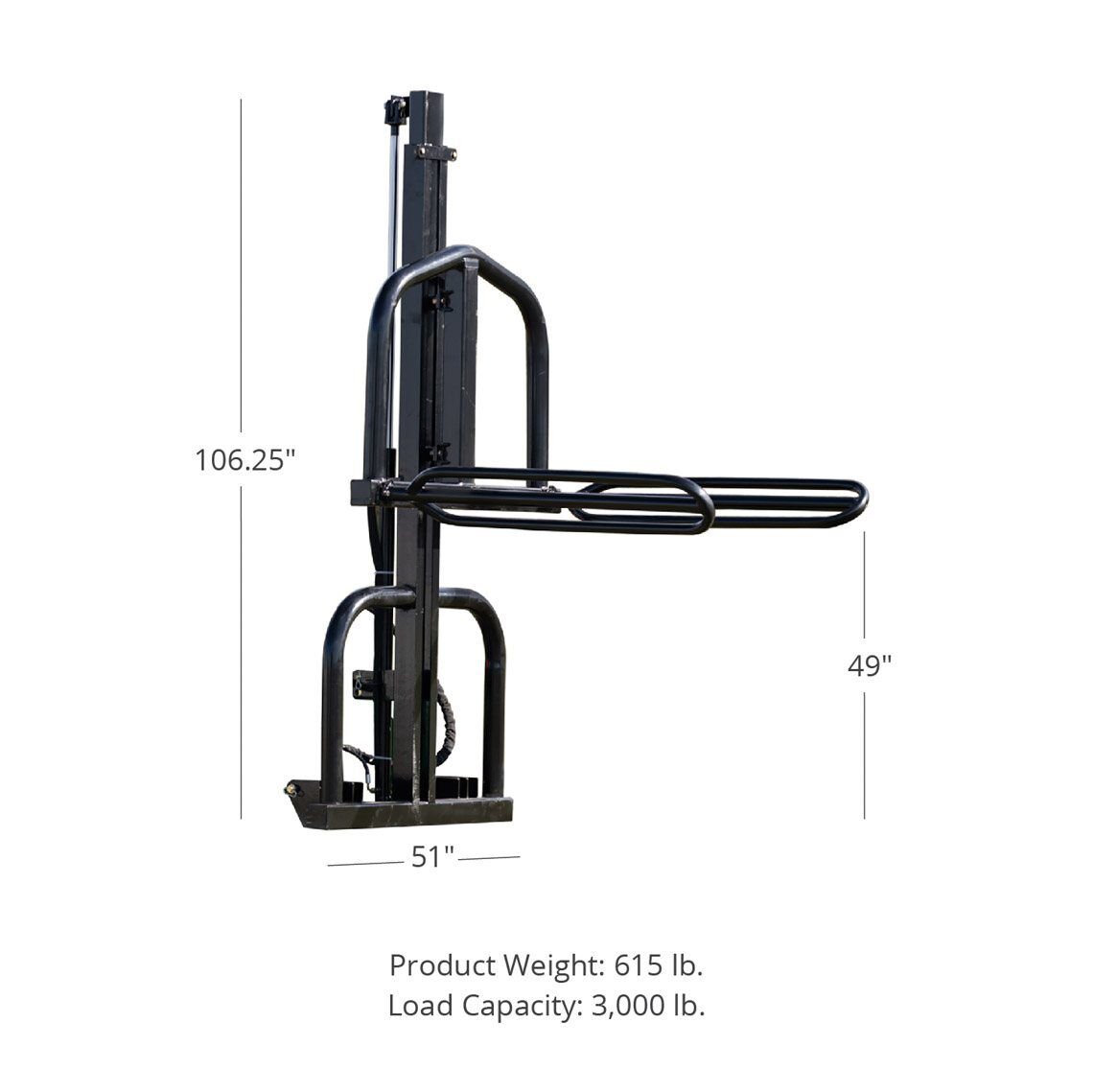 SCRATCH AND DENT - Titan Hydraulic Hay Bale Lift Fits Category 1 and 2, 3 Point Hitch - FINAL SALE