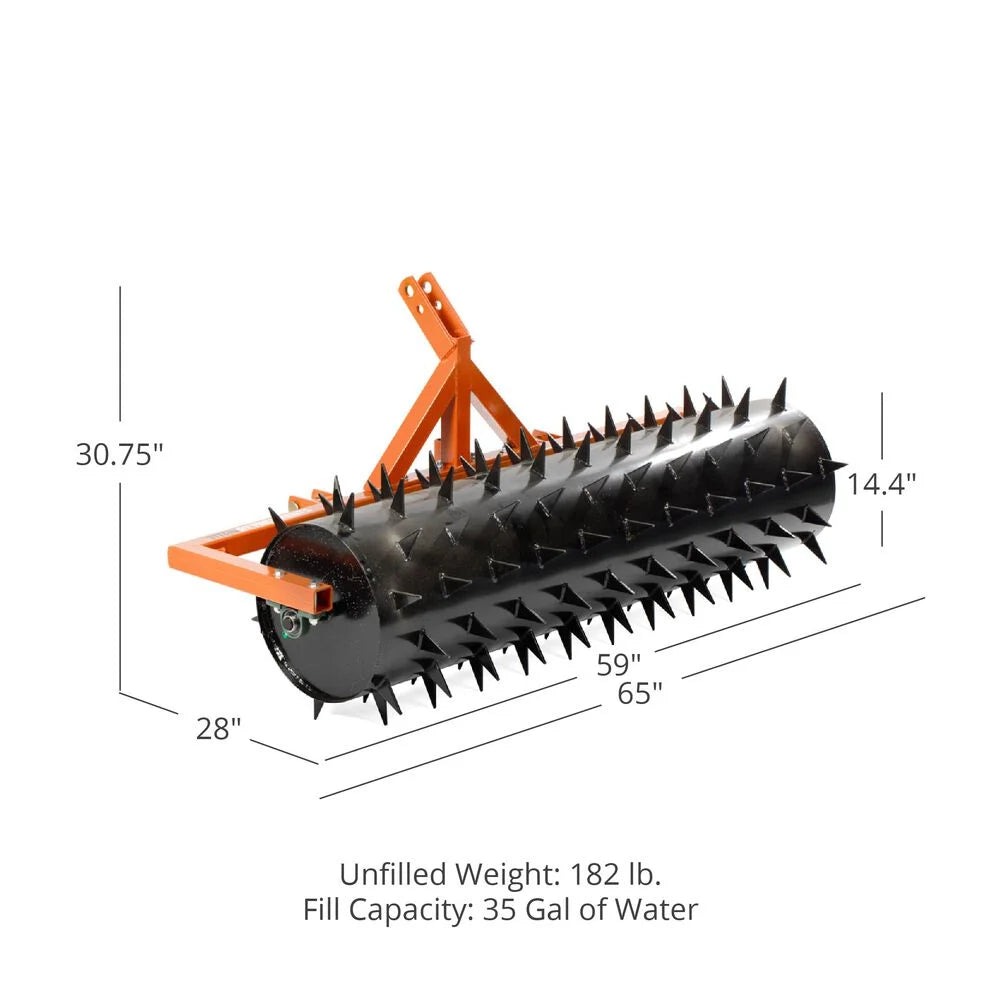 3 Point Drum Spike Aerators Fit Cat 1 and 2 Tractors | 5'