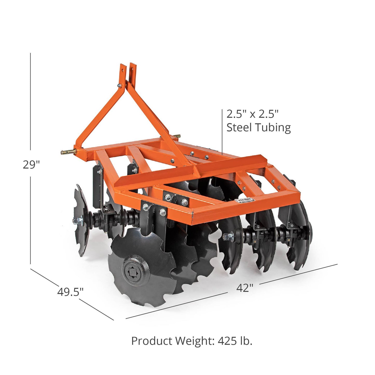 SCRATCH AND DENT - Cat 1 3 Point Notched Disc Harrow | 4 Feet - FINAL SALE - view 2