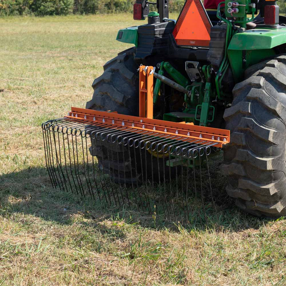 3 Point Pine Straw Needle Rake - Fits Category 1 Tractors - Coil Spring ...