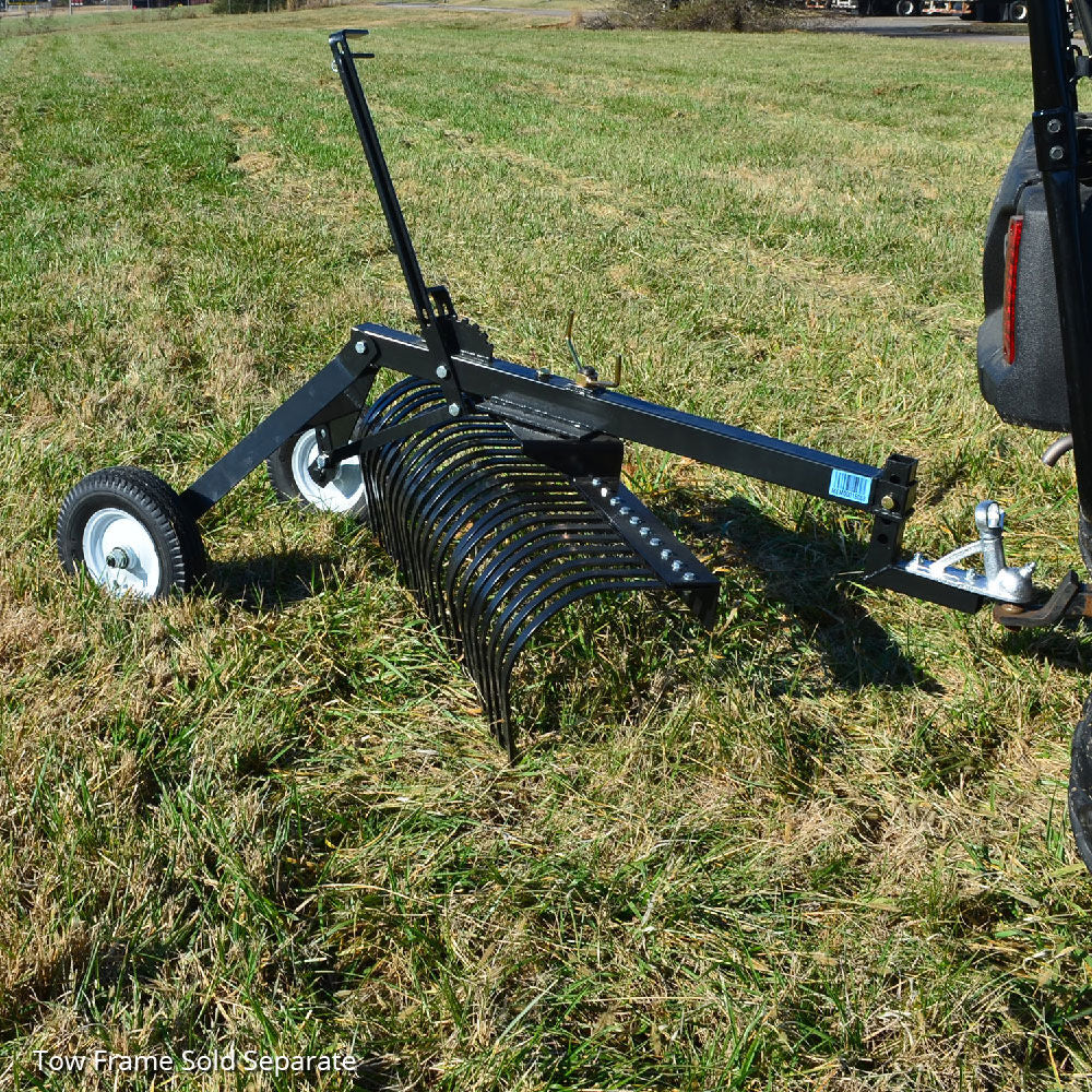 SCRATCH AND DENT - 4' Landscape Rake Add On For Transformer Tow Frame – Attachment Only - FINAL SALE