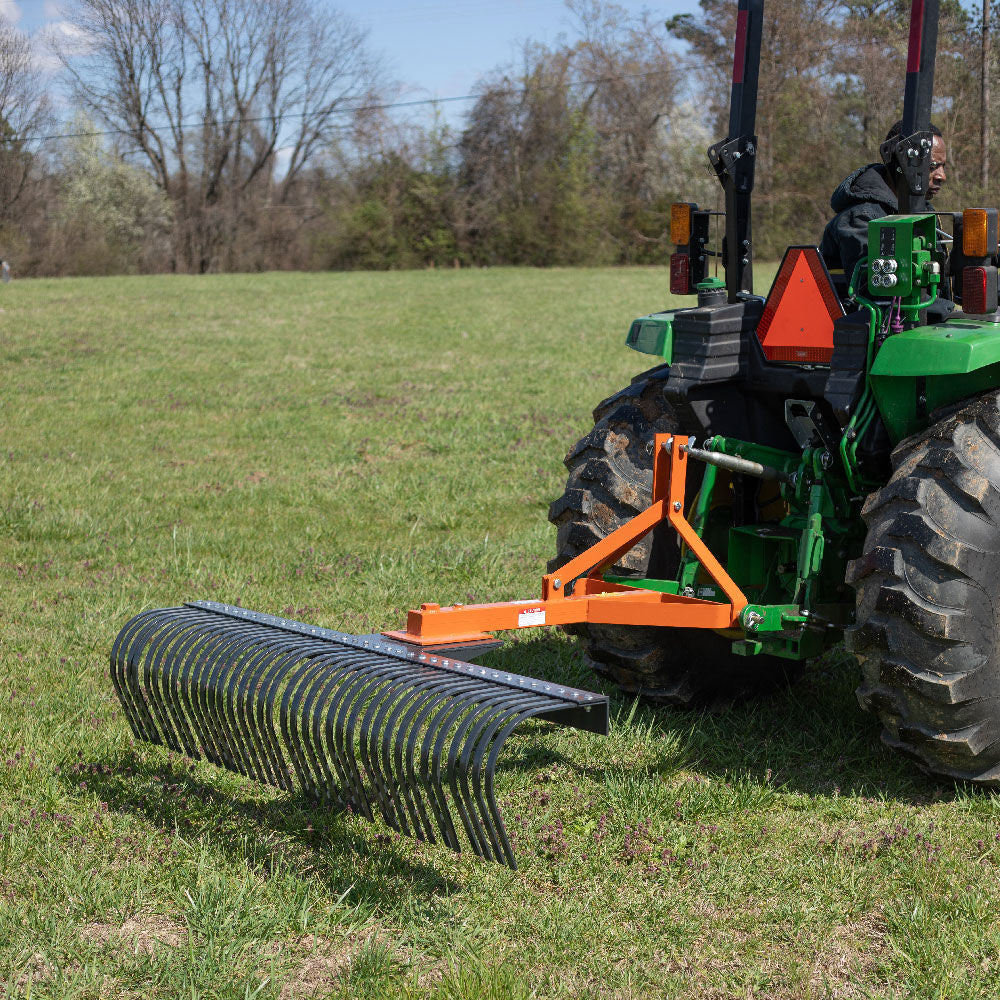 3 Point Landscape Rakes, Optional Bolt-On Wheels | 4' / No