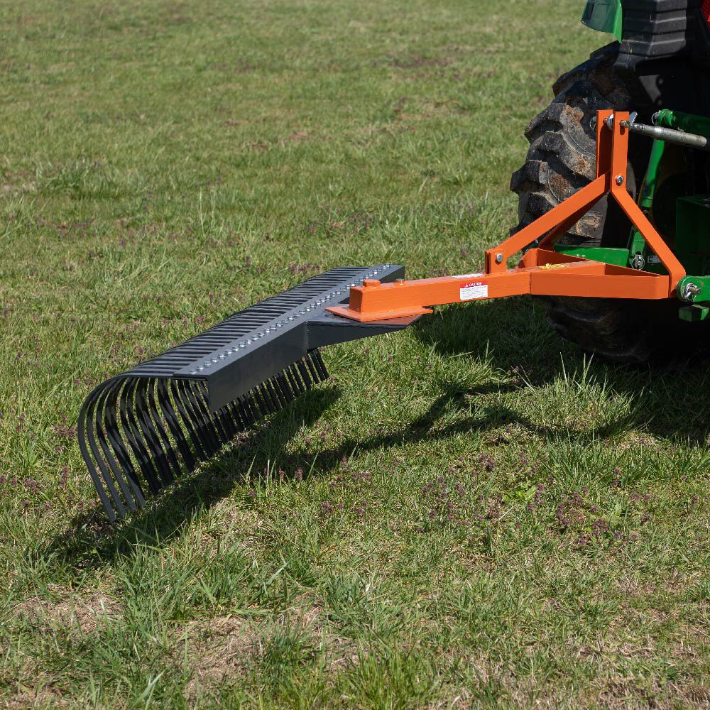 3 Point Landscape Rakes, Optional Bolt-On Wheels - Rake Length: 5' - Optional Bolt-On Wheels: No | 5' / No