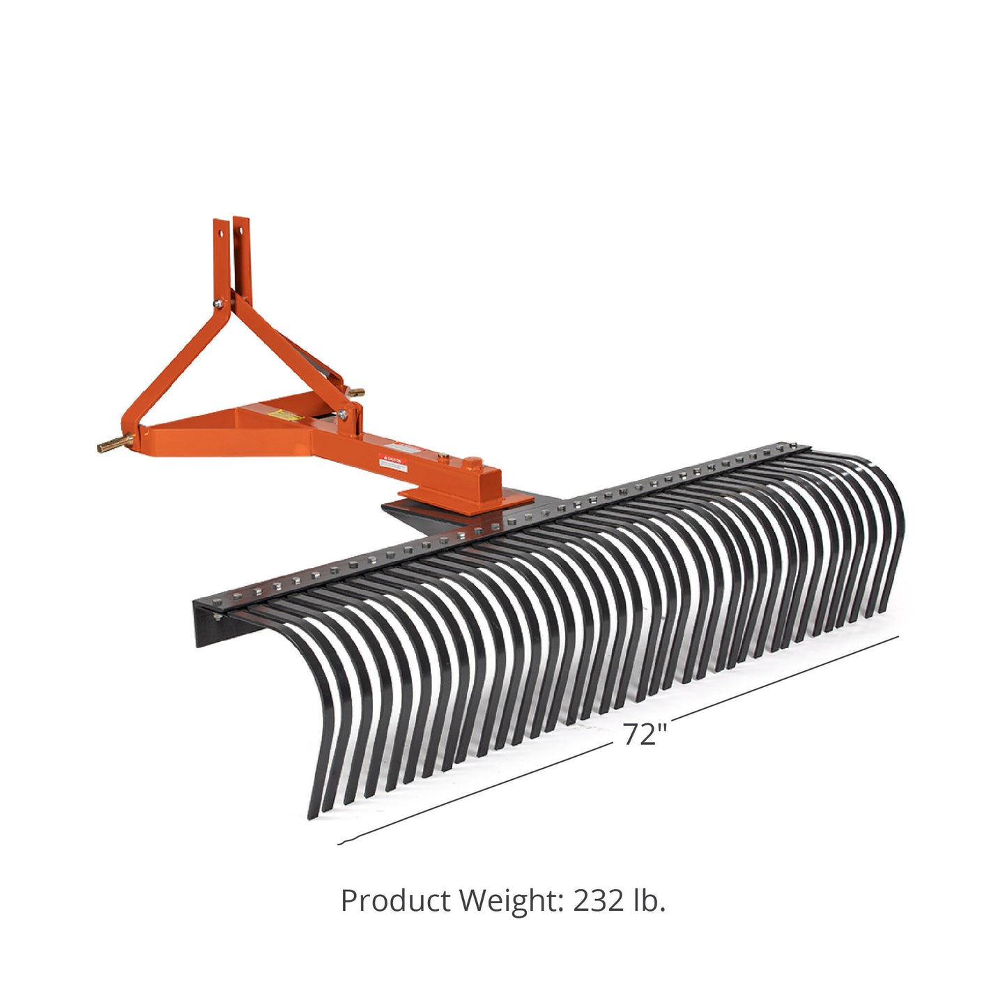 3 Point Landscape Rakes, Optional Bolt-On Wheels - Rake Length: 6' - Optional Bolt-On Wheels: No | 6' / No - view 75