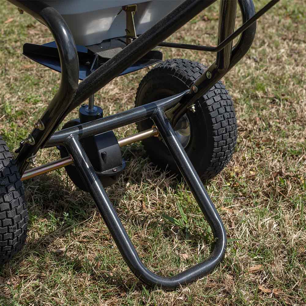 Titan Attachments 50 lb Professional Fertilizer Push Broadcast Spreader, Spreads Titan Attachments 50 lb Professional Fertilizer Push Broadcast Spreader, Spreads