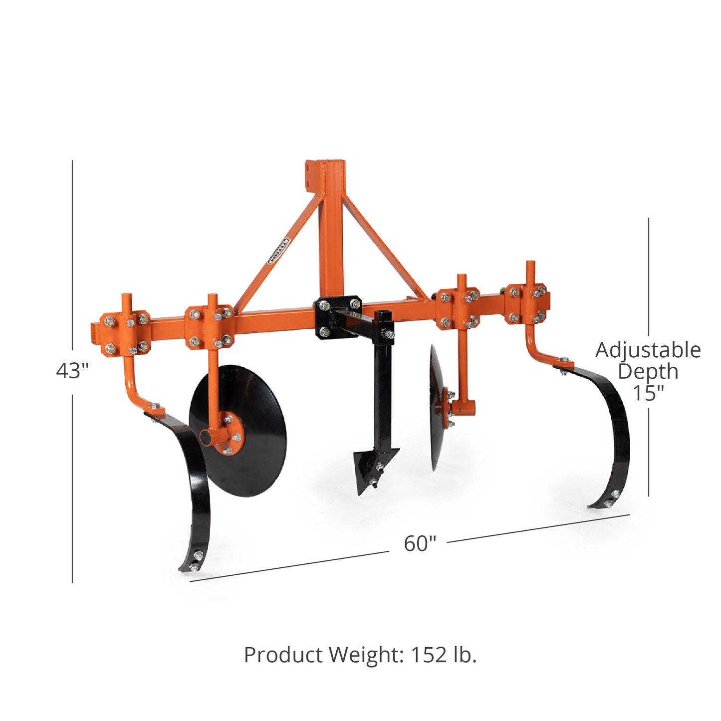 60" Adjustable Disc Bedder, Category 1, 3 Point Quick Hitch Compatible - view 12